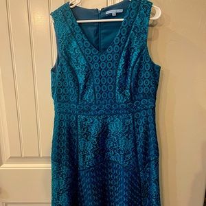 Antonio Melani, short, teal dress. Size 14
